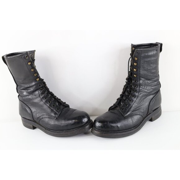 Vtg 70s 80s USGI Military Mens 8.5 W Leather Combat Boots Black USA Steel Toe main image 5